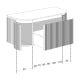 Conjunto mueble de baño madera maciza de fresno con lavabo Solid Suface Neo Curve Bruntec croquis 4