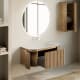 Conjunto mueble de baño madera maciza de fresno con lavabo Solid Suface Neo Curve Bruntec detalle 1