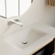 Conjunto mueble de baño madera varias medidas, maciza de fresno con lavabo Solid Suface Neo Curve Bruntec detalle 3