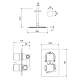 Conjunto de ducha empotrado al techo Artemis Lluvibath croquis 2