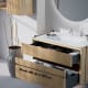 Conjunto de mueble de baño de madera maciza ranurado Alpes 2 Bruntec croquis 5