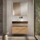 Mueble de baño con encimera de madera 10 cm de altura en color Valenti  con cajonera Nomad Visobath principal 4