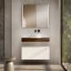 Mueble de baño con encimera de madera 10 cm de altura en color Valenti  con cajonera Nomad Visobath principal 0