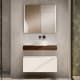 Mueble de baño con encimera de madera 10 cm de altura en color Valenti  con cajonera Nomad Visobath principal 2