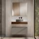 Mueble de baño con encimera de madera 10 cm de altura en color Valenti  con cajonera Nomad Visobath principal 7