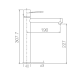 Grifo de lavabo Milos Stick Imex croquis 9