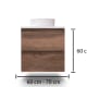 Mueble de baño pequeño Nivo Bruntec 2 cajones suspendido croquis 9