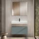 Conjunto mueble de baño con lavabo de carámica de 12 cm de alto y cajonera Nomad Viso principal 5