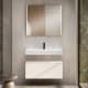 Conjunto mueble de baño con lavabo de carámica de 12 cm de alto y cajonera Nomad Viso principal 1