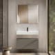 Conjunto mueble de baño con lavabo de carámica de 12 cm de alto y cajonera Nomad Viso principal 2