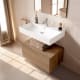 Conjunto mueble de baño con lavabo de carámica de 12 cm de alto y cajonera Nomad Viso principal 11