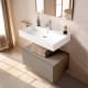 Conjunto mueble de baño con lavabo de carámica de 12 cm de alto y cajonera Nomad Viso principal 10
