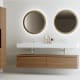 Conjunto de mueble de baño con doble lavabo solid surface y cajonera Alpes 4 Bruntec principal 0
