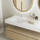 Conjunto de mueble de baño con doble lavabo solid surface y cajonera Alpes 4 Bruntec detalle 2