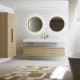 Conjunto de mueble de baño con doble lavabo solid surface y cajonera Alpes 4 Bruntec ambiente 6