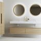 Conjunto de mueble de baño con doble lavabo solid surface y cajonera Alpes 4 Bruntec principal 1