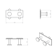 Percha doble de baño Stick Cosmic croquis 2