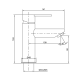 Grifo de lavabo Iony GME croquis 3