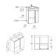 Conjunto mueble de baño fondo reducido 28 cm Versa Coycama croquis 8