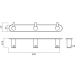Percha de baño Triple Essential Medimex croquis 6