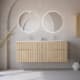 Conjunto de mueble de baño madera maciza ranurada Alpes 7 Bruntec principal 1