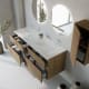 Conjunto de mueble de baño madera maciza palilleria Alpes 7 Bruntec detalle 2
