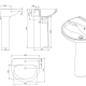 Lavabos pedestal Benissa Unisan Sanidusa croquis 2