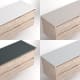 Mueble de baño con encimera piedra compactada mismo color Lia Bruntec colores detalle 11