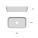 Lavabo sobre encimera Biel Solid fondo reducido Art and Bath croquis 2