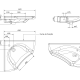 Lavabo suspendido New Wccare PMR de Unisan croquis 2
