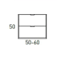 Conjunto mueble de baño fondo reducido 35.5 cm con lavabo sobre encimera Midi Visobath croquis 1