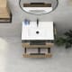 Conjunto mueble de baño fondo reducido 41cm Comet tirador dorado Coycama detalle 3
