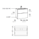 Conjunto mueble de baño fondo reducido 41cm Comet tirador dorado Coycama croquis 4