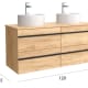Conjunto mueble de baño con lavabo sobre encimera Born Salgar detalle 3