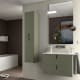 Conjunto mueble de baño con lavabo mineral solid Uniiq Salgar ambiente 5