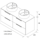 Conjunto mueble de baño Leni Salgar con lavabo sobre encimera croquis 16