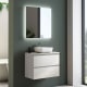 Mueble de baño fondo reducido 39 cm con encimera de madera Roma Bruntec principal 2