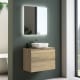 Mueble de baño fondo reducido 39 cm con encimera de madera Roma Bruntec principal 1