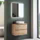 Mueble de baño fondo reducido 39 cm con encimera de madera Roma Bruntec principal 3