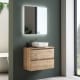 Mueble de baño fondo reducido 39 cm con encimera de madera Roma Bruntec principal 5