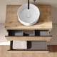 Mueble de baño fondo reducido 39 cm con encimera de madera Roma Bruntec detalle 9