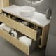 Mueble de baño madera maciza con encimera solid surface Alpes 19 Bruntec detalle 2