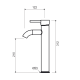 Grifo de lavabo Cronos Lluvibath croquis 1