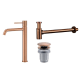Pack Grifo de lavabo caño alto Monza Imex + Válvula click-clack + Sifón visto redondo principal 4