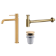 Pack Grifo de lavabo caño alto Monza Imex + Válvula click-clack + Sifón visto redondo principal 3