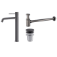 Pack Grifo de lavabo caño alto Monza Imex + Válvula click-clack + Sifón visto redondo principal 2