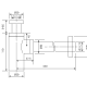 Pack Grifo de lavabo caño alto Monza Imex + Válvula click-clack + Sifón visto redondo croquis 6