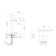 Pack Grifo de lavabo caño alto Monza Imex + Válvula click-clack + Sifón visto redondo croquis 5