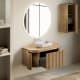 Mueble de baño madera maciza de fresno con encimera de madera Neo Curve Bruntec detalle 1