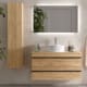 Conjunto mueble de baño con lavabo sobre encimera Born Salgar ambiente 7